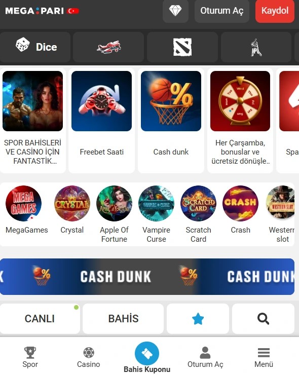 Megapari iOS Cihazlar için Uygulama