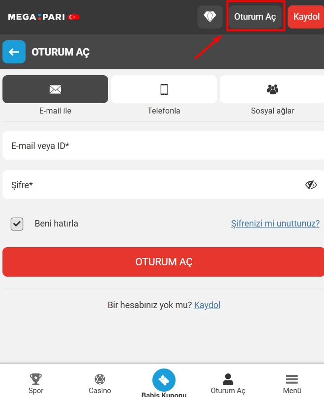 Megapari Cihazlar için Uygulama